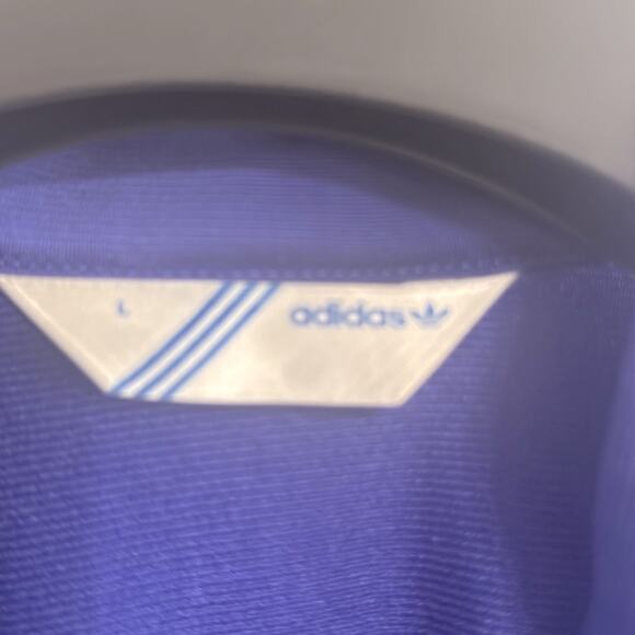 Vintage Adidas Blue and Green Women's Track Zip Top size Large - Picture 8 of 9